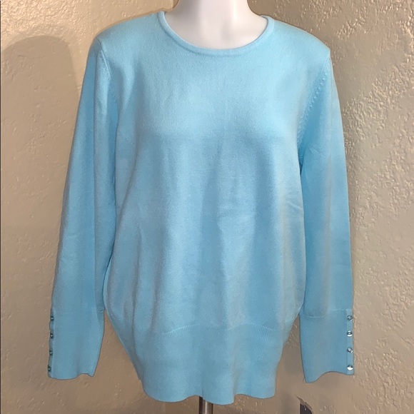 New Macy’s cozy yarn angel blue sweater $49 - Picture 2 of 15